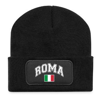 Rome Roma Rome Italy flag - Recycled Patch Beanie - black - Front