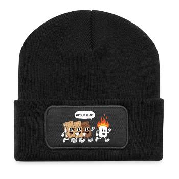 Spooky Smores Hiker Camper Halloween Camping - Recycelte Patch Beanie - Schwarz - Vorne