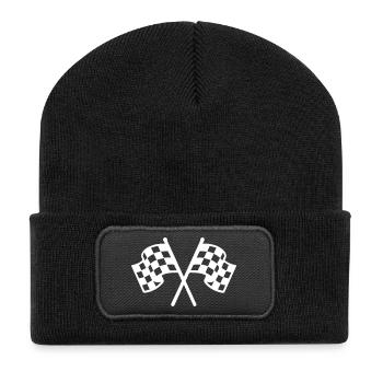 Racing flag icon - Recycled Patch Beanie - black - Front