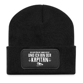 Motorboat captain is always right - Sailor - Recycled Patch Beanie - black - Front