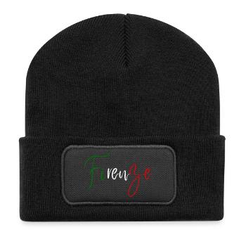 I love Florence, elegant minimalist design - Recycled Patch Beanie - black - Front