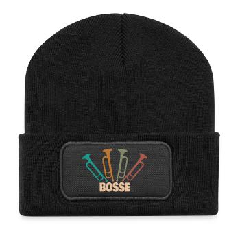 First name Bosse - Recycled Patch Beanie - black - Front