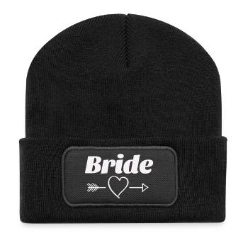 Bridal Heart Arrow Design - Recycled Patch Beanie - black - Front