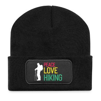 Paisible Randonnée Vie Nature Sentier Explorer Fan - Beanie recyclé à patch - noir - Devant