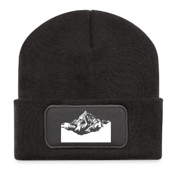 wandern klettern Berge - Recycelte Patch Beanie - Dunkelgrau - Vorne