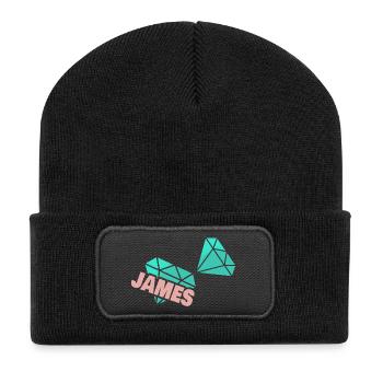 James - Beanie recyclé à patch - noir - Devant