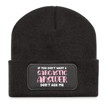 Sarcastic Response Saying - Recycled Patch Beanie - dark grey - Front