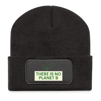 Es Gibt Kein Planet B - Recycelte Patch Beanie - Dunkelgrau - Vorne