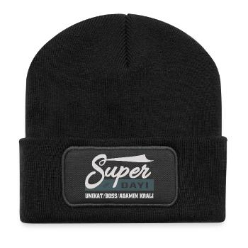 Mon oncle Türk Super Dayi, unique et patron - Beanie recyclé à patch - noir - Devant