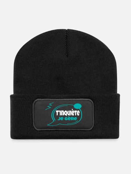 Keine Sorge, ich schaffe es - Recycelte Patch Beanie - Schwarz