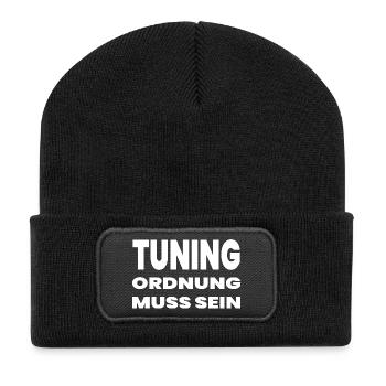 Tuning - Recycelte Patch Beanie - Schwarz - Vorne