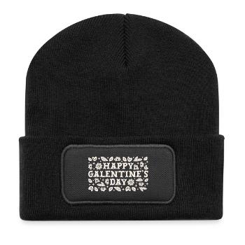 Happy Galentine’s Day friends Valentine greetings - Recycled Patch Beanie - black - Front