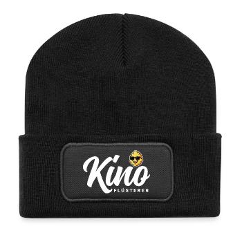 Kino Flüsterer - Recycelte Patch Beanie - Schwarz - Vorne