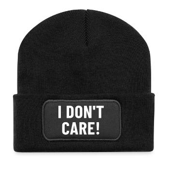 Je m’en fous - Beanie recyclé à patch - noir - Devant