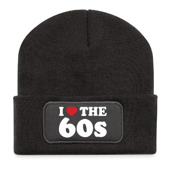 I Love Cœur Sixties Rétro Typographie - Beanie recyclé à patch - charbon - Devant