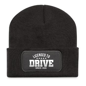 Test de conduire 2026 Test de permis de conduire - Beanie recyclé à patch - charbon - Devant