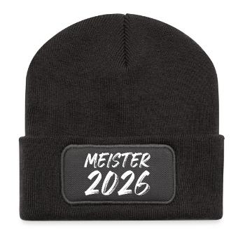 Meister 2026 - Recycelte Patch Beanie - Dunkelgrau - Vorne