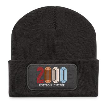 2000 Limited Edition Vintage - Recycelte Patch Beanie - Dunkelgrau - Vorne