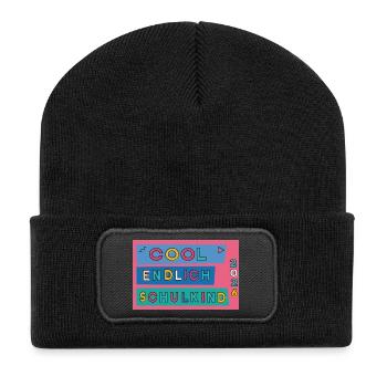 Finally a schoolchild - Recycled Patch Beanie - black - Front
