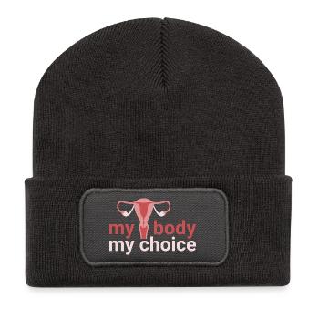 my body. my_choice. - Recycled Patch Beanie - dark grey - Front