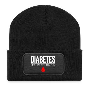 Graphique de la baisse de la lignée du sang du diabète - Beanie recyclé à patch - noir - Devant