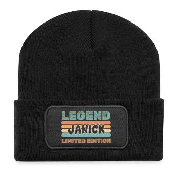 Janick comme prénom - Beanie recyclé à patch - noir - Devant