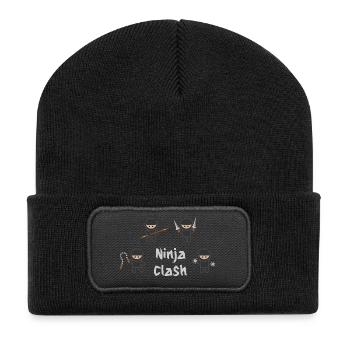 Ninja-Kampfsport-Training - Recycelte Patch Beanie - Schwarz - Vorne