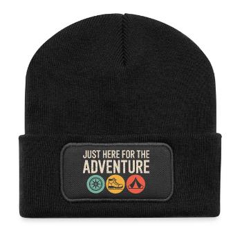 Just Here for the Adventure - Recycled Patch Beanie - black - Front