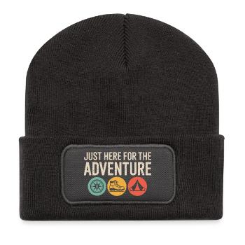 Nur hier für das Abenteuer - Recycelte Patch Beanie - Dunkelgrau - Vorne