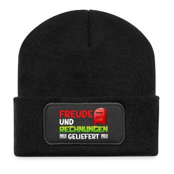 Postman JOY AND INVOICES DELIVERED - Recycled Patch Beanie - black - Front