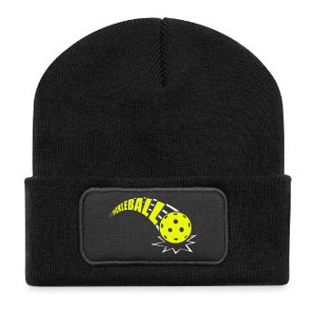 Joueur drôle de pickleball - Beanie recyclé à patch - noir - Devant
