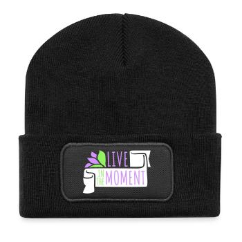 Vivre dans l’instant Pleine conscience de la présence - Beanie recyclé à patch - noir - Devant