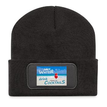 COCKTAILS - Recycelte Patch Beanie - Dunkelgrau - Vorne