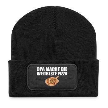 Le grand-père pâtissier de pizza fait la meilleure pizza du monde - Beanie recyclé à patch - noir - Devant