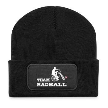 Team Radball, Radballer, Hallenradsport - Recycelte Patch Beanie - Schwarz - Vorne