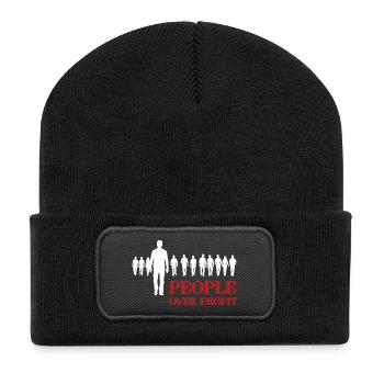 People Over Profit - Recycled Patch Beanie - black - Front