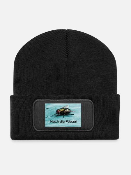 Bow tie motif: Make the bow tie! - Recycled Patch Beanie - black