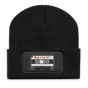 Mixtape in Love Vol.1 - Recycelte Patch Beanie - Schwarz - Vorne