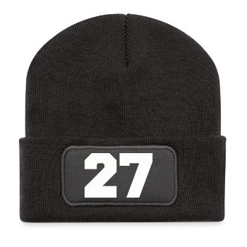 Zahl 27  - Recycelte Patch Beanie - Dunkelgrau - Vorne