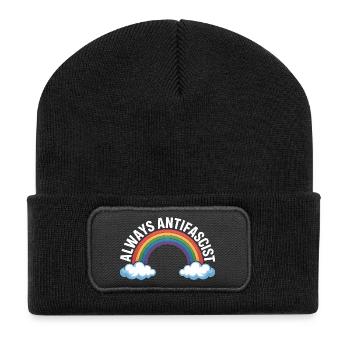 Always Antifascist – Antifa Tee - Recycelte Patch Beanie - Schwarz - Vorne