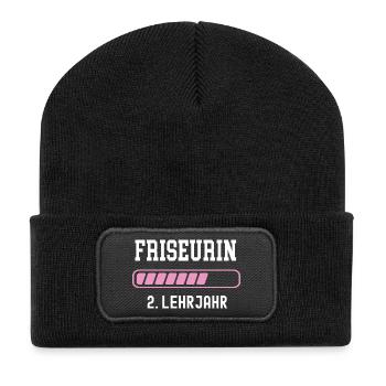 Formation de coiffeur 2 ans d’apprentissage deuxième année - Beanie recyclé à patch - noir - Devant