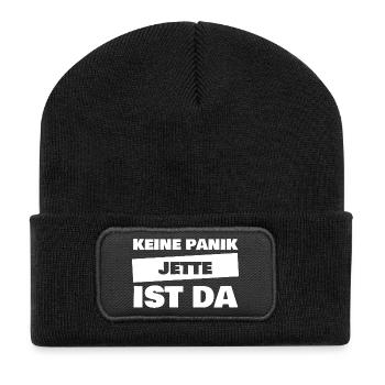 Nom Jette - Beanie recyclé à patch - noir - Devant