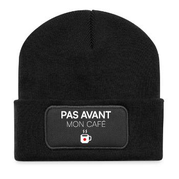 NOT BEFORE MY COFFEE. | Morning Humor - Recycled Patch Beanie - black - Front