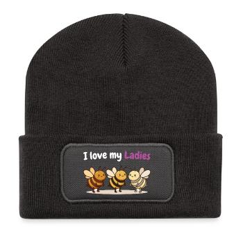 Beekeeper Humor Shirt for Bee Fans - Recycled Patch Beanie - dark grey - Front