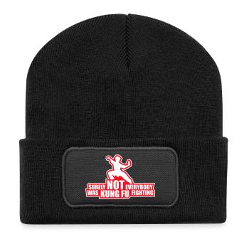 Surely Not Everybody Was Kung Fu Fighting Lustig - Recycled Patch Beanie - black - Front