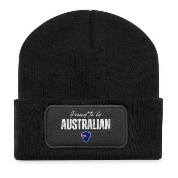 Fier d’être Australien, fabriqué en Australie - Beanie recyclé à patch - noir - Devant