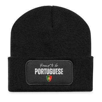 Proud Portuguese, Made in Portugal - Recycled Patch Beanie - black - Front