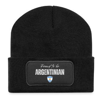 Stolz, Argentinier zu sein, hergestellt in Argentinien - Recycelte Patch Beanie - Schwarz - Vorne