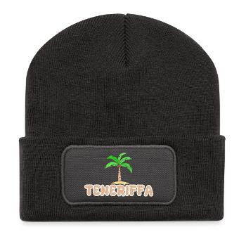 Urlaub Teneriffa - Recycelte Patch Beanie - Dunkelgrau - Vorne