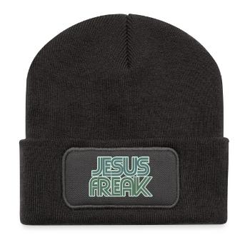 Retro Jesus Freak Graphic - Recycled Patch Beanie - dark grey - Front